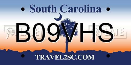 B09VHS South Carolina License Plate