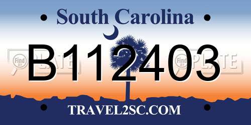 B112403 South Carolina License Plate