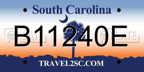 B11240E South Carolina License Plate