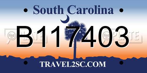 B117403 South Carolina License Plate