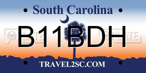 B11BDH South Carolina License Plate