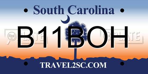 B11BOH South Carolina License Plate