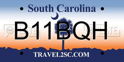 B11BQH South Carolina License Plate
