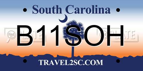 B11SOH South Carolina License Plate