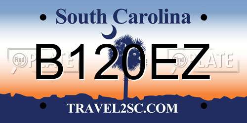 B120EZ South Carolina License Plate