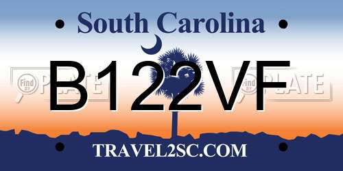 B122VF South Carolina License Plate