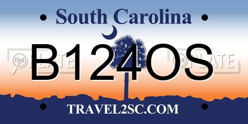 B124OS South Carolina License Plate