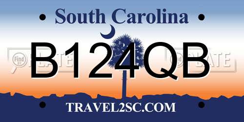 B124QB South Carolina License Plate