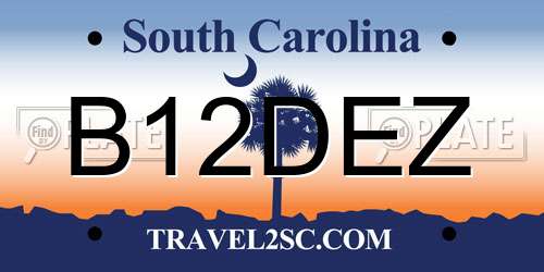 B12DEZ South Carolina License Plate