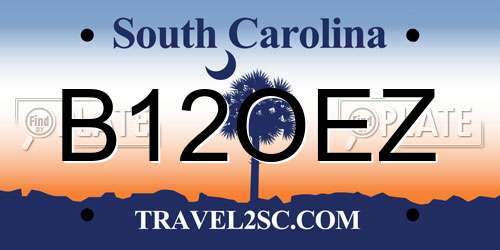 B12OEZ South Carolina License Plate