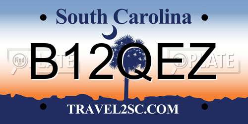B12QEZ South Carolina License Plate