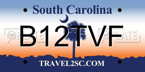 B12TVF South Carolina License Plate
