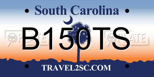B150TS South Carolina License Plate