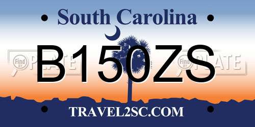 B150ZS South Carolina License Plate