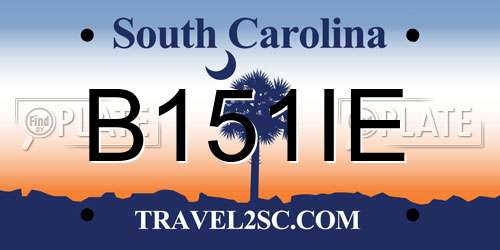 B151IE South Carolina License Plate