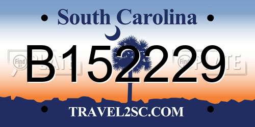 B152229 South Carolina License Plate