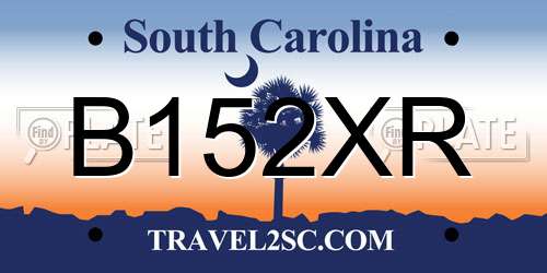 B152XR South Carolina License Plate