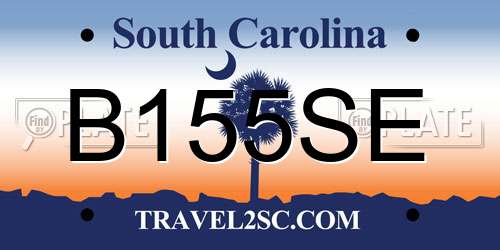 B155SE South Carolina License Plate