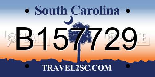 B157729 South Carolina License Plate