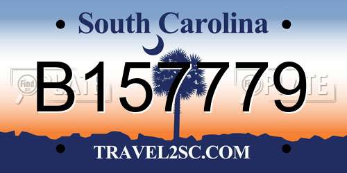 B157779 South Carolina License Plate