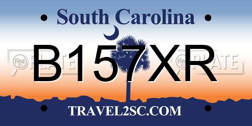 B157XR South Carolina License Plate