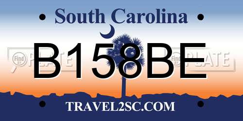 B158BE South Carolina License Plate