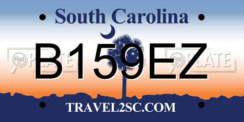 B159EZ South Carolina License Plate