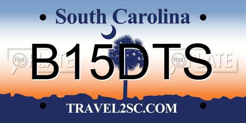 B15DTS South Carolina License Plate