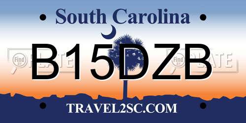 B15DZB South Carolina License Plate