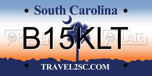 B15KLT South Carolina License Plate