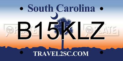 B15KLZ South Carolina License Plate