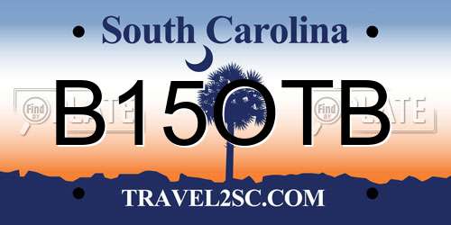 B15OTB South Carolina License Plate