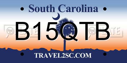 B15QTB South Carolina License Plate