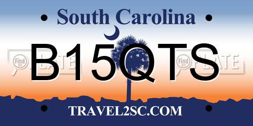B15QTS South Carolina License Plate