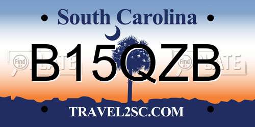 B15QZB South Carolina License Plate