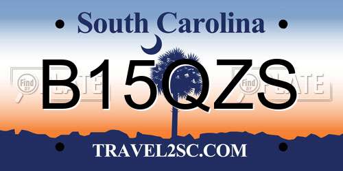 B15QZS South Carolina License Plate