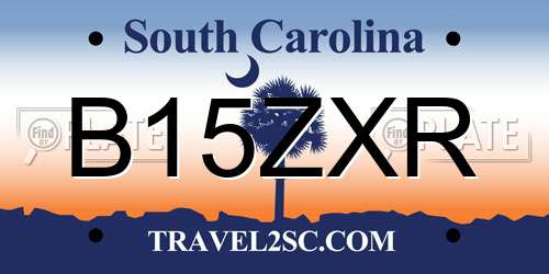 B15ZXR South Carolina License Plate