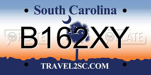 B162XY South Carolina License Plate