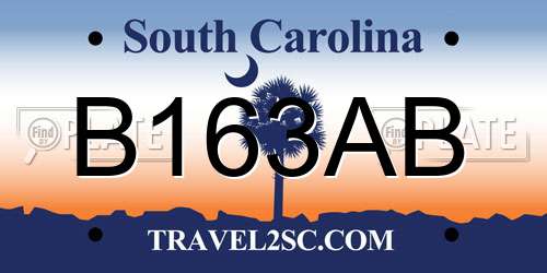 B163AB South Carolina License Plate