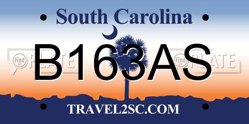 B163AS South Carolina License Plate