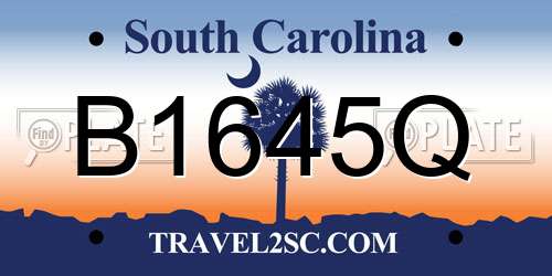 B1645Q South Carolina License Plate