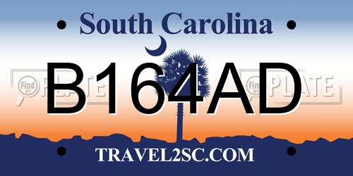 B164AD South Carolina License Plate
