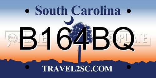 B164BQ South Carolina License Plate