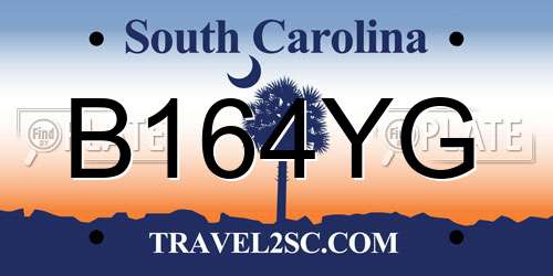 B164YG South Carolina License Plate