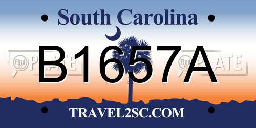 B1657A South Carolina License Plate