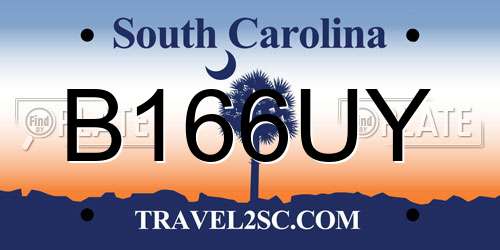B166UY South Carolina License Plate