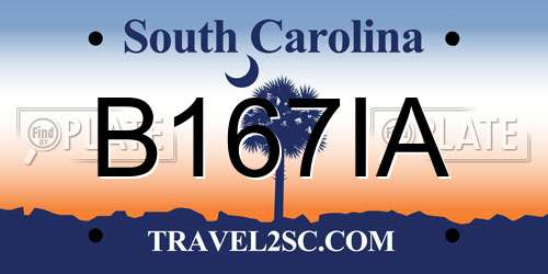 B167IA South Carolina License Plate