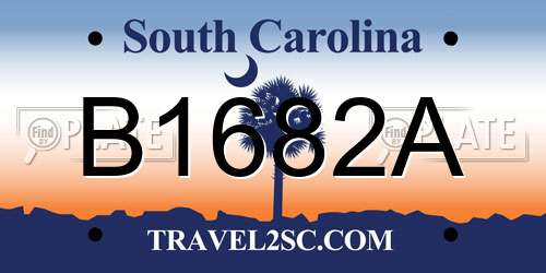 B1682A South Carolina License Plate