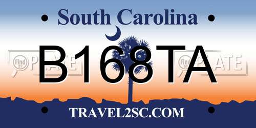 B168TA South Carolina License Plate