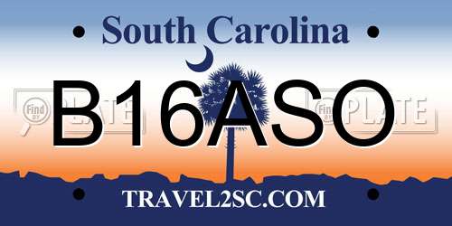 B16ASO South Carolina License Plate
